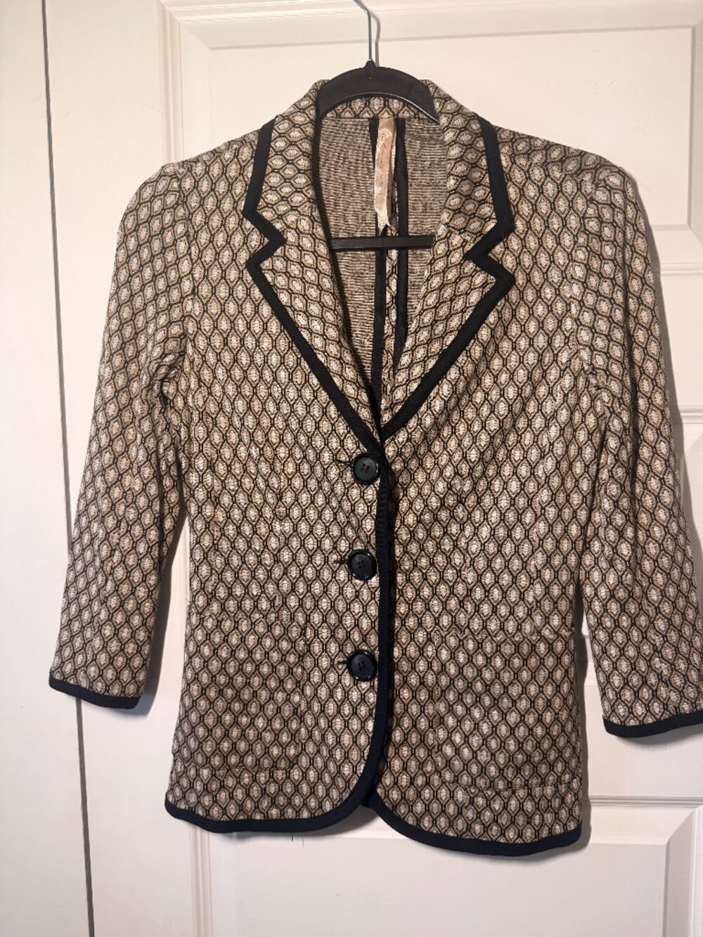 Bailey 44  Geometric  Patterned Button-Front Blazer Size M